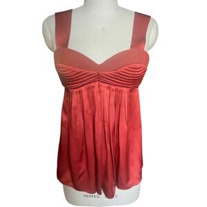 Black Halo Dark Orange Silk Bustier-style Top Size Medium